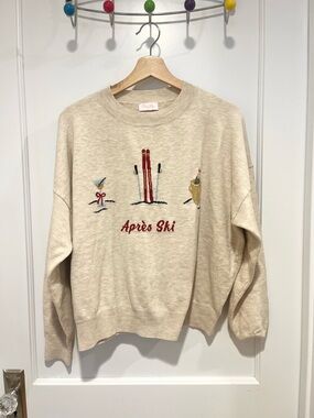 Pink Lily Apres Ski Graphic Sweater Sweatshirt Medium